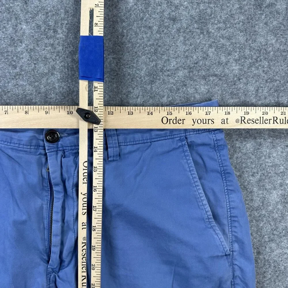 J.Crew Club Shorts Mens 35 Blue Chino 9 Inseam Flat Front Casual Summer